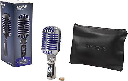 Shure Super 55 Deluxe Vocal Micrófono dinámico supercardioide vintage, icónico, sonido clásico